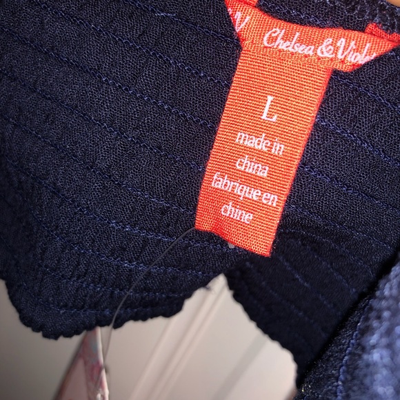 Juniors’ Chelsea&Violet Navy Floral Halter Dress - Picture 5 of 6